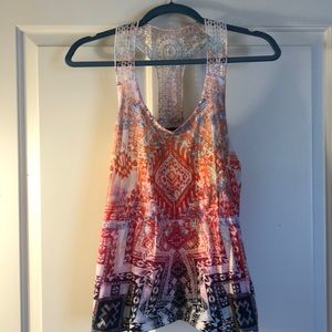 Lace strap tank top